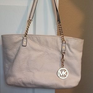 Authentic Michael Kors white leather purse